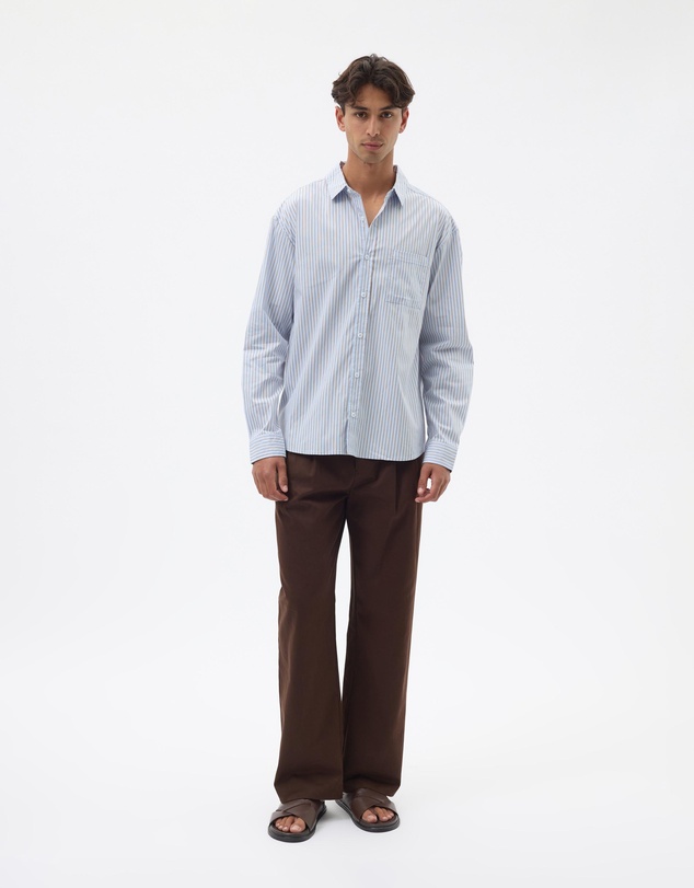 AERE - Stripe Cotton Poplin Boxy Shirt