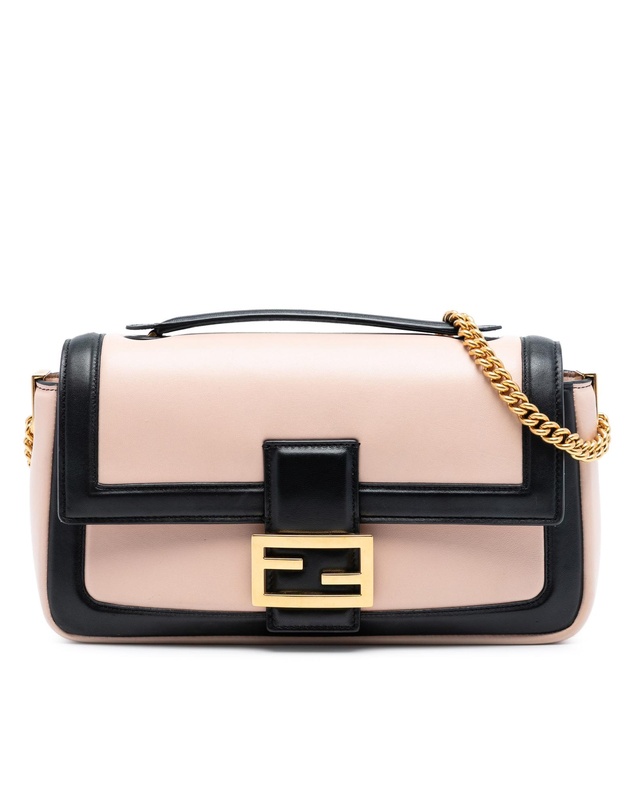 Pre-Loved by Azura Reborn - Pre-Loved Bicolor Leather Chain Midi Baguette