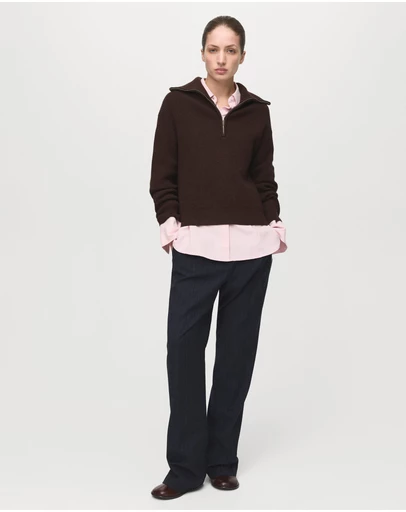 M.N.G - Sweater With Contrasting Zip Collar