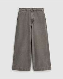 COS - Cropped Denim Wide-Leg Trousers