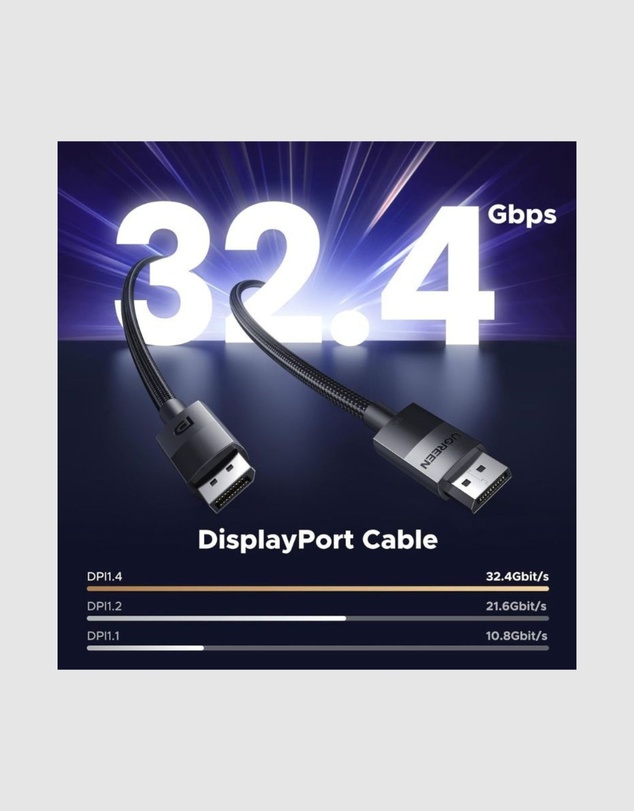 Ugreen - UGreen 8K DP 1.4 Cable UGREEN 2m Gaming 4K 144Hz