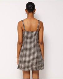 AERE - Avenly Linen Gingham Mini Dress