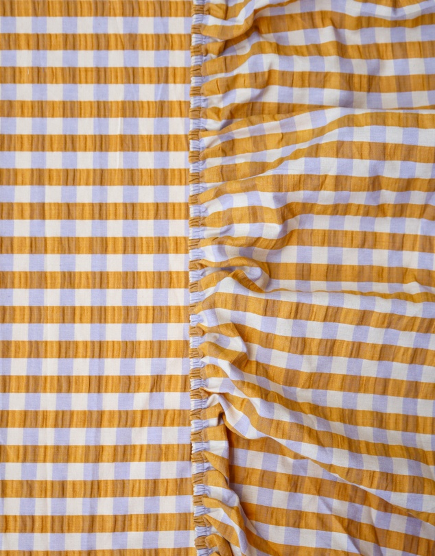 Mosey Me - Mango Seersucker Fitted Sheet