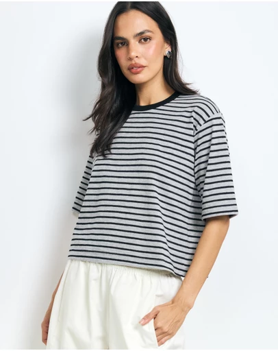 AERE - Stripe Relaxed T-Shirt