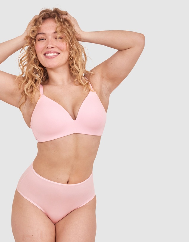 Bras N Things - NKD High Waist Brazilian Knicker-Pink
