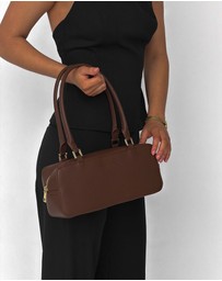 Morgan & Taylor - Mackenzie Rectangle Shoulder Handbag in Chocolate Brown