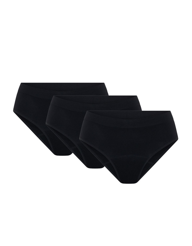 Modibodi - Soft Stretch Seamless Period Underwear Bikini Brief Moderate Absorbency 3 Pack