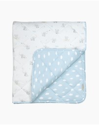 Living Textiles - Reversible Quilted Cot Comforter - Elephant Playtime