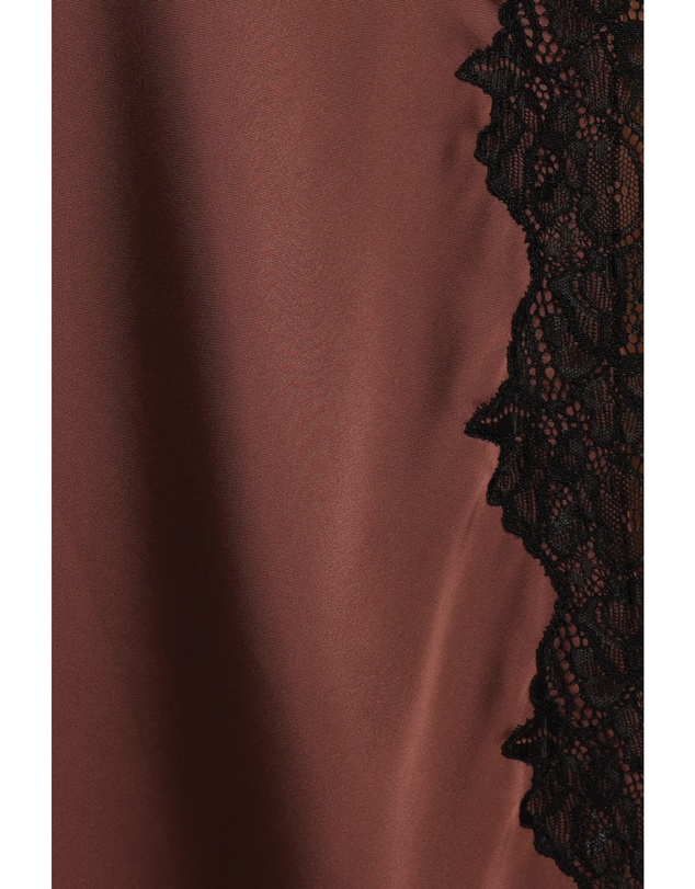 Petal & Pup - Theoni Slit Front Lace Trim Skirt - Brown