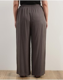 Atmos&Here Curvy - Viola Wide Leg Tie Detail Pants