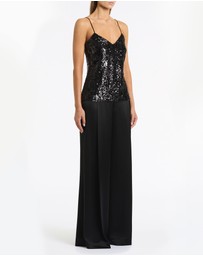 Carla Zampatti - Black Cascade Sequin Thin Strap Top