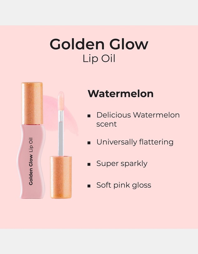 MCoBeauty - Golden Glow Lip Oil - Watermelon Shimmer