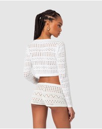 EDIKTED - Betsy Tie Front Knitted Cardigan