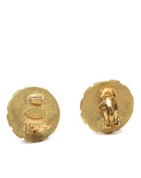 Pre-Loved by Azura Reborn - Pre-Loved CC Gold Plated Enamel Round Clip On Earrings
