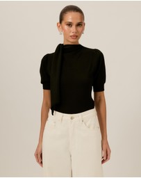 Tussah - Alice Neck Tie Knitted Top
