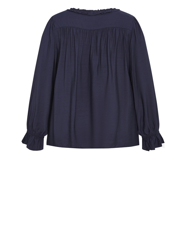 City Chic - Plus size Maree Top - navy