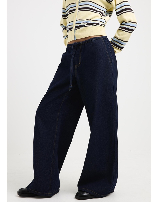 Subtitled - Carmen Draw Cord Wide Leg Denim Jeans