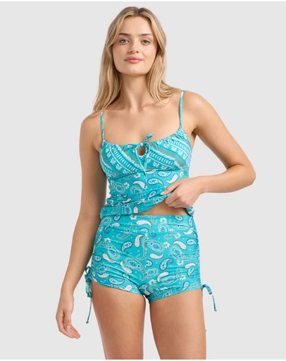 Seafolly - Drift Club Bandana Gathered Neck Tankini Bikini Top