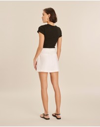 AERE - Joni Tailored Linen Mini Skirt