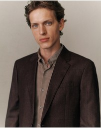 Trenery - Italian Wool Check Blazer in Red Mahogany