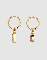Elli Jewelry - Earrings Hoops Crystal Oval 925 Sterling Silver Gold-Plated