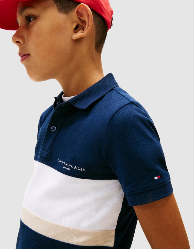 Tommy Hilfiger - Boys Regular Fit Colour-Blocked Pique Polo Shirt - Teens