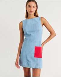 Jag - Nfw Stripe Denim Shift Dress