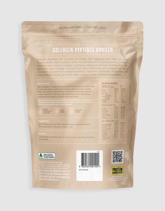 Protein Supplies Australia - Vanilla Collagen Peptides - 1kg