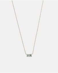Kirstin Ash - Baguette Birthstone Necklace March Sky Blue Topaz