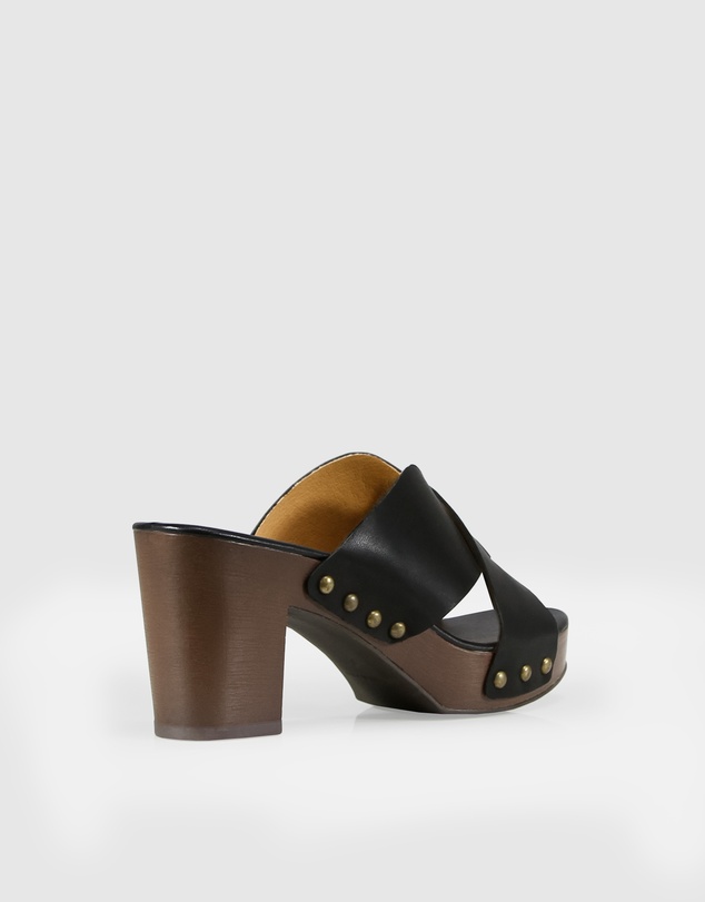 Belle & Bloom - Midtown Clog Mule - Black/Chocolate