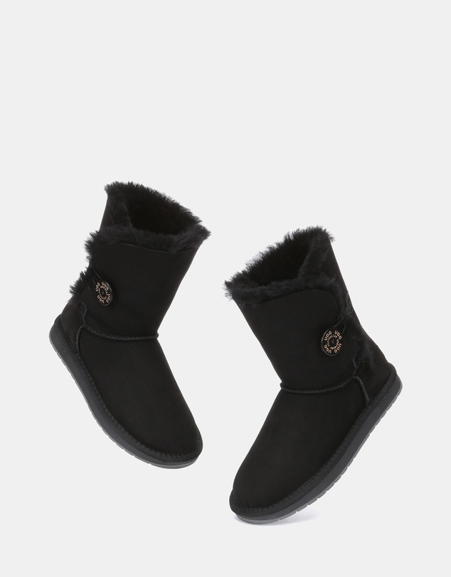 EVERAU - Australian Shepherd Ugg Short Button Sheepskin Upper UGG Boots