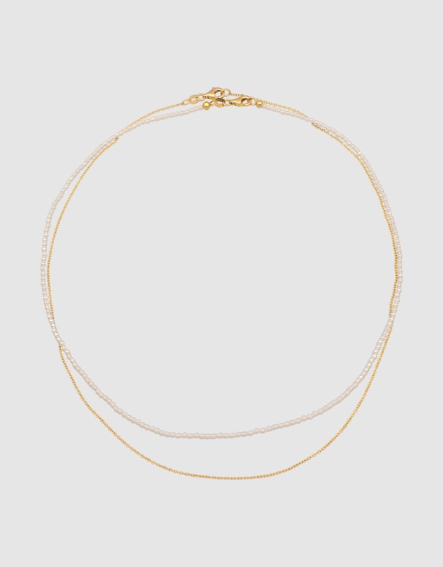 Elli Jewelry - Necklace Set Pearl 925 Sterling Silver Gold-Plated