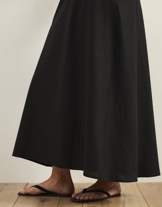 Atmos&Here Curvy - Celina Linen Blend Midi Skirt