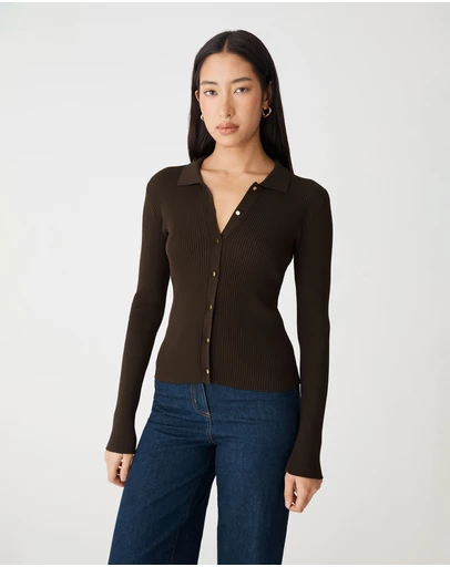 Forcast - Bristol Collared Rib Cardigan
