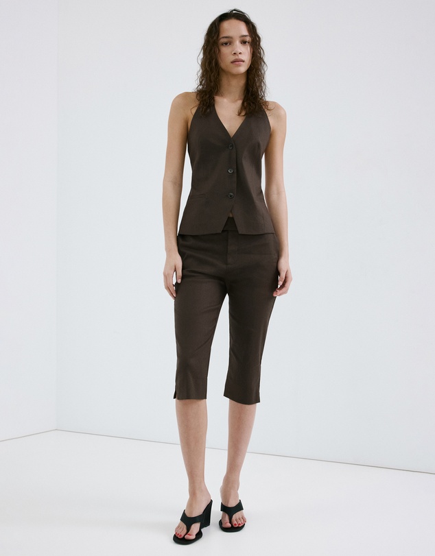 M.N.G - Halter Neck Linen Waistcoat