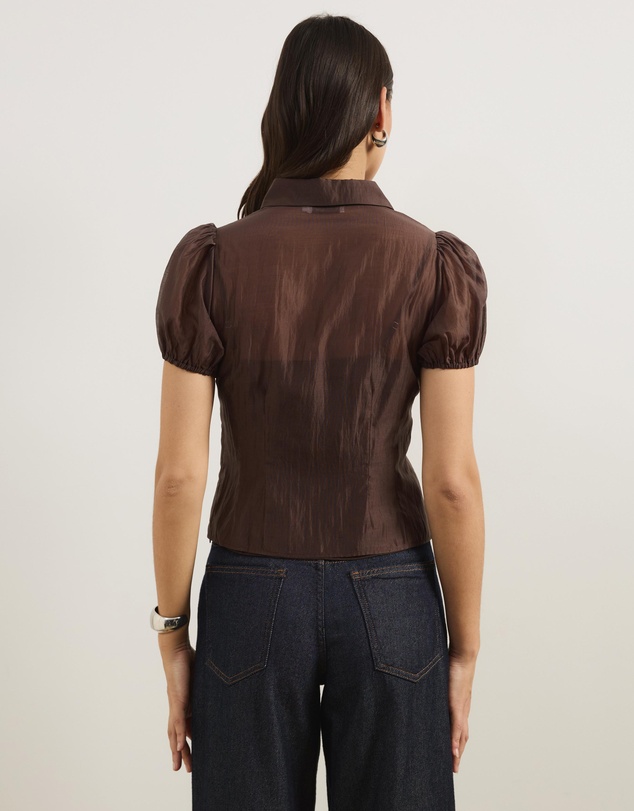 Atmos&Here - Kaia Organza Shirt with Removable Cami