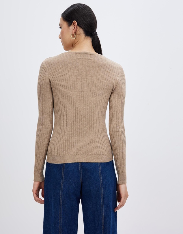 KAJA Clothing - V Chipo Jumper-Brown