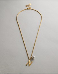 Zahar - Pearl Letter N Necklace
