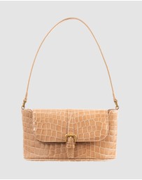 By Far - Miranda Baguette Croco Embossed Leather Bag