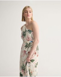 Oxford - Maja One Shoulder Linen Dress