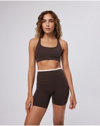 Upstate - Air Sculpt 6inch Contrast Bike Short - Espresso