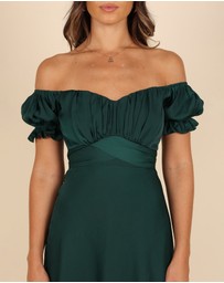 Petal & Pup - Mickenna Sweetheart Frill Midi Dress - Emerald