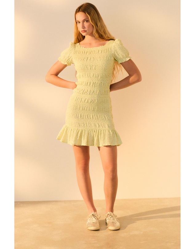 NEXT - Shirred Puff Sleeve Mini Dress