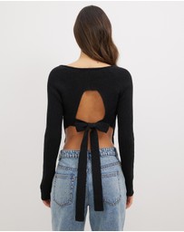 Dazie - Twinkle Tie Back Knit Top