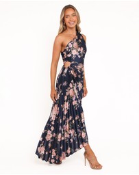 Petal & Pup - Kleo One Shoulder Maxi Dress - Navy Floral