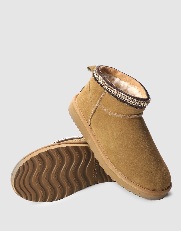 AusWooli Ugg Boots - Altona Sheepskin Wool Ankle Braid Boots