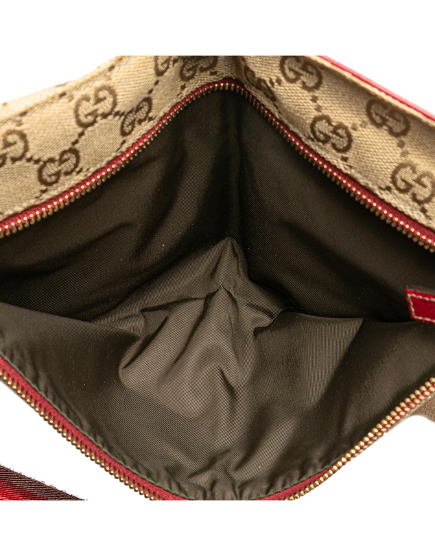 Pre-Loved by Azura Reborn - Pre-Loved GG Canvas Web Double Pocket Belt Bag