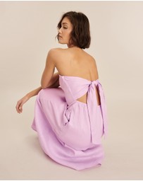 AERE - Florence Linen Strapless Maxi Dress