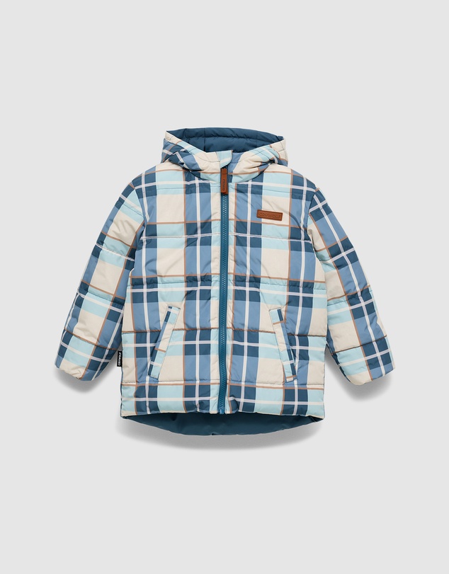 Crywolf - REVERSIBLE ECO-PUFFER Blue Plaid