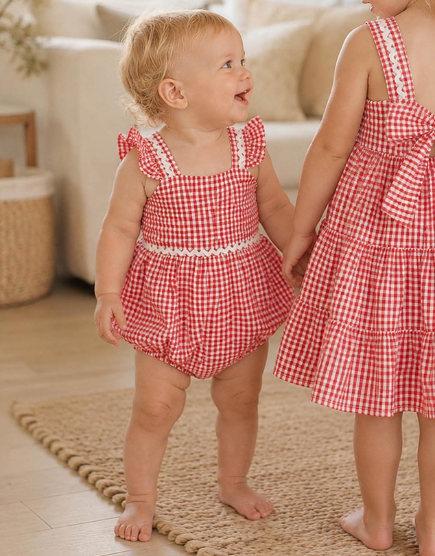 Bebe by Minihaha - Festive Gingham Bodysuit - Babies